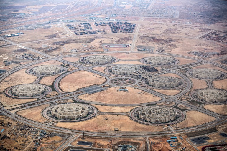 This picture taken on March 13, 2020 shows an aerial view of ongoing construction development at Egypt's "New Administrative Capital" megaproject, some 45 kilometres east of Cairo. [Khaled Desouki/AFP]