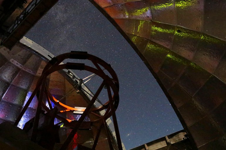 The view from inside the dome of NASA's Infrared Telescope Facility during a night of observing [NASA handout/AFP]