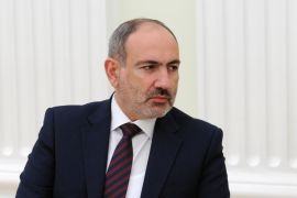 Armenia's Prime Minister Nikol Pashinyan attends a meeting with Russia's President Vladimir Putin in Moscow, Russia