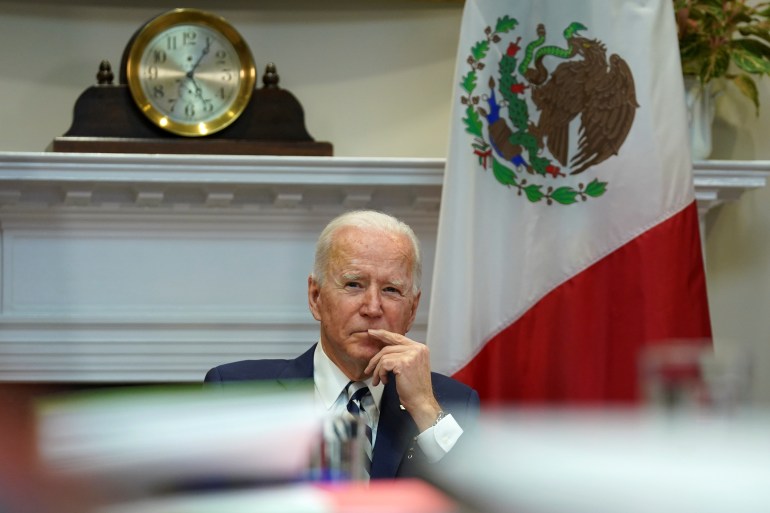 US President Joe Biden has said he wants to forge a broader, more cooperative relationship with its southern neighbour, Mexico [Kevin Lamarque/Reuters]