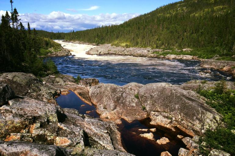 The Magpie River, a 300km waterway in the Cote Nord region of the Canadian province of Quebec, was recognised as a 'legal person' in February [Courtesy Uapukun Metokosho/International Observatory on the Rights of Nature]