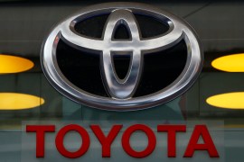 Toyota Motor Corp has posted a 42 percent decline in quarterly operating profits as the Japanese automaker is squeezed by supply constraints and rising costs [File: Francois Mori/AP Photo]