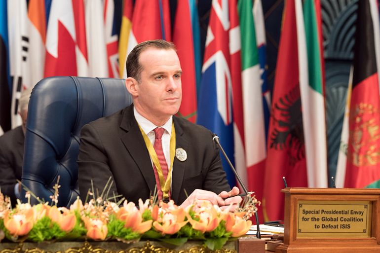 U.S. envoy to the coalition against Islamic State Brett McGurk attends the Kuwait International Conference for Reconstruction of Iraq, in Bayan, Kuwait February 13, 2018. REUTERS/Stephanie McGehee