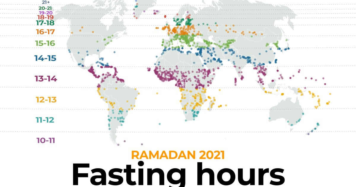 Ramadan 2021: fasting times around the world |  Infographic news