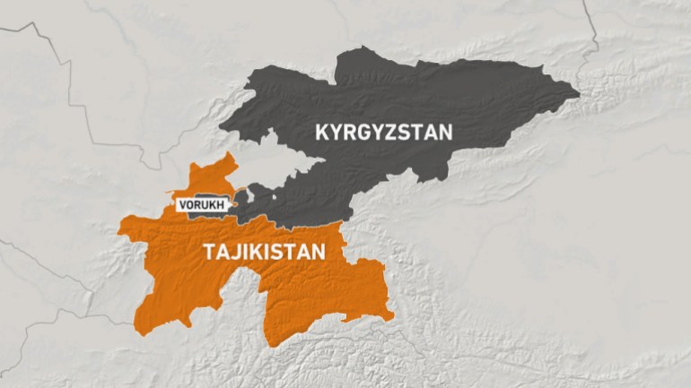 Tacikistan Kırgızistan Vorukh Haritası