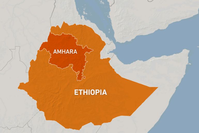 Map of Ethiopia's Amhara region