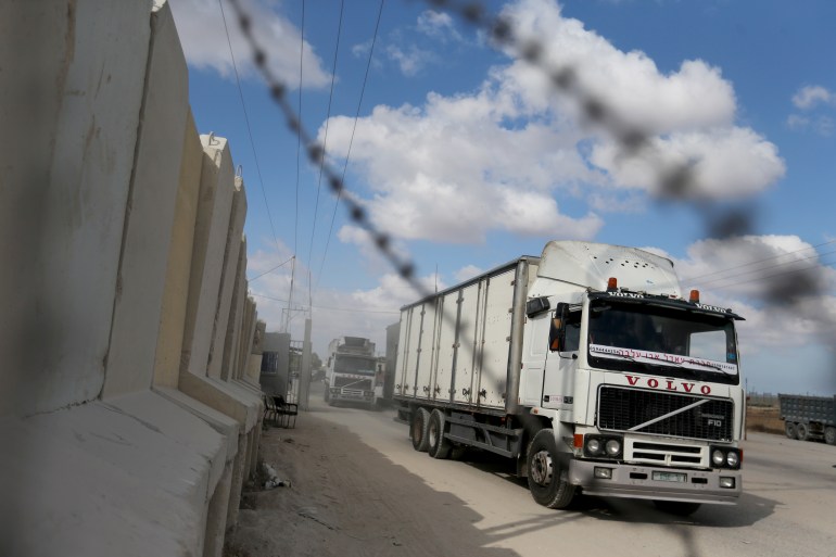 The COGAT said in a statement that the border crossing was closed after an Israeli soldier was slightly injured in the attack [File: Ibraheem Abu Mustafa/Reuters]