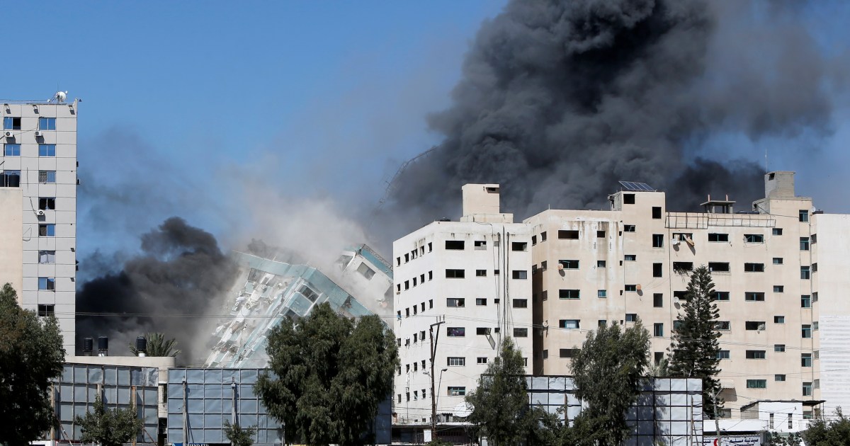 Gaza tower housing Al Jazeera workplace destroyed by Israeli assault
