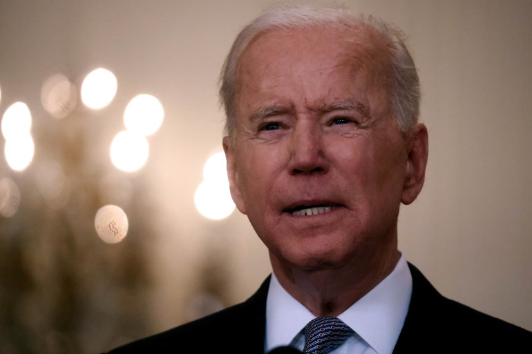 US President Joe Biden has faced pressure from members of his own party to pressure Israel to agree to a ceasefire and end its bombardment of the Gaza Strip [Leah Millis/Reuters]