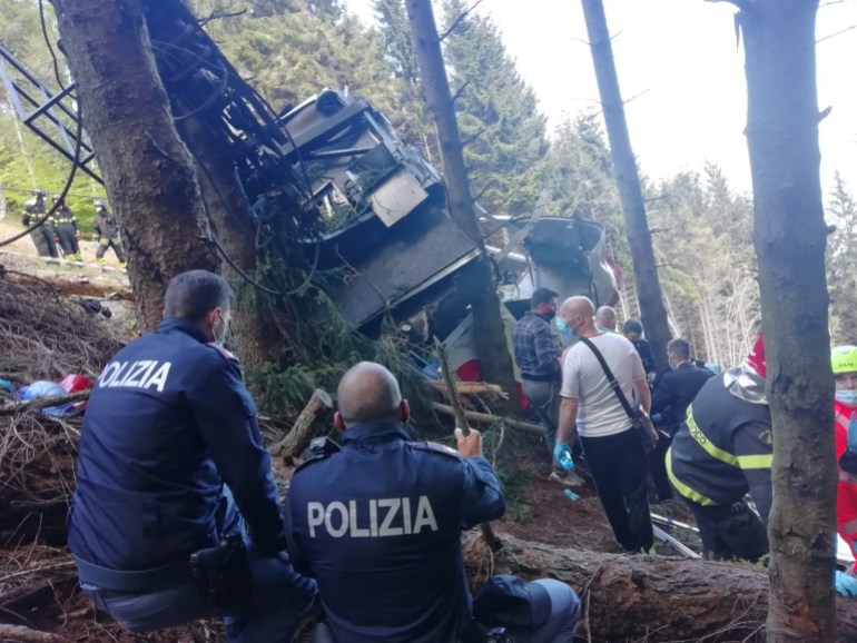 Accidente de teleférico italiano deja nueve muertos y dos niños heridos