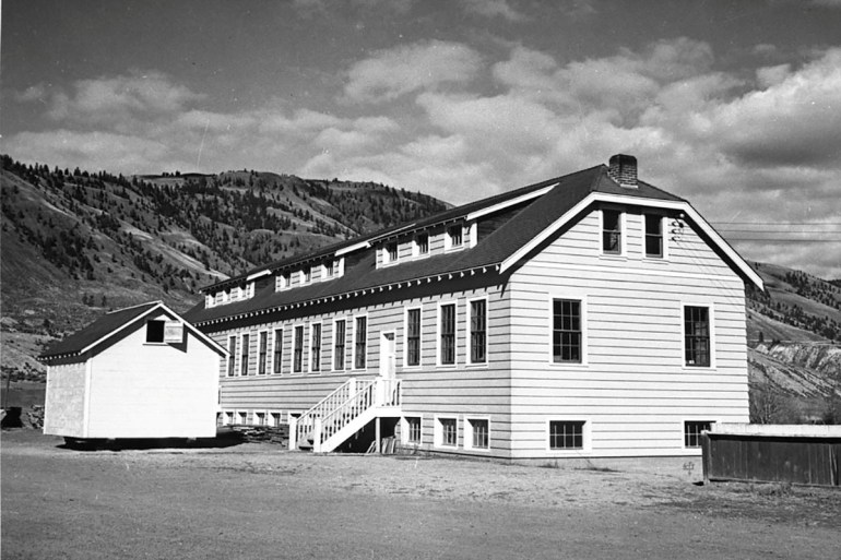 The Kamloops Indian Residential School, founded in 1890, became the largest school in the residential school system with enrollment peaking in the early 1950s at 500 Indigenous children [Library and Archives Canada/Handout via Reuters]