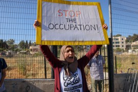 A protest in the East Jerusalem neighbourhood of Sheikh Jarrah against against Israeli occupation, in June 2021.
