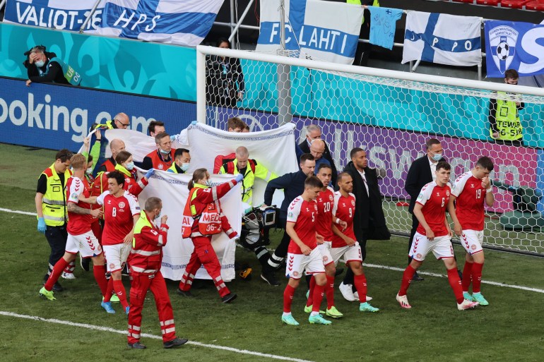 Christian Eriksen collapses in Denmark vs Finland Euro 2020 match |  Euro2020 News | Al Jazeera