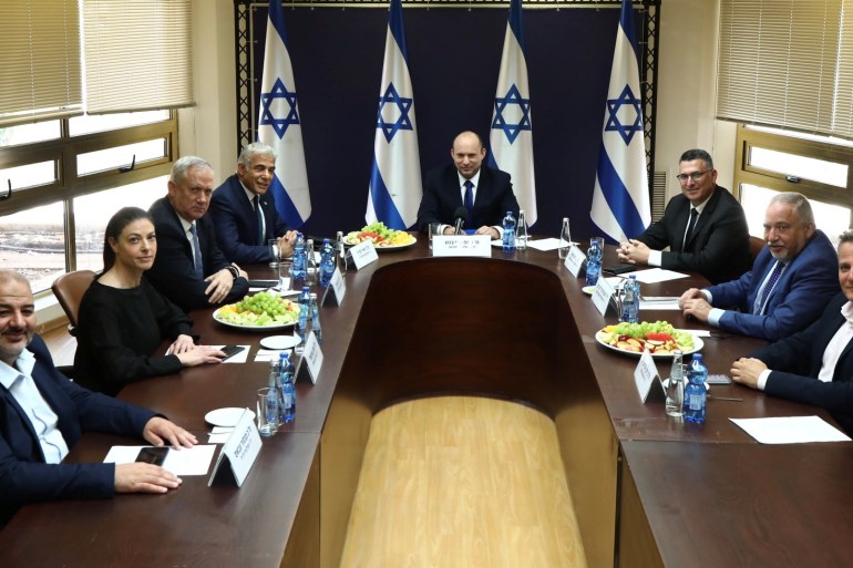 Party leaders of the Israeli coalition government