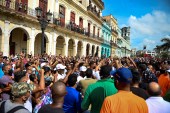 Thousands of Cubans took to the streets last year in rare anti-government protests spurred by an economic downturn and the coronavirus pandemic [File: Yamil Lage/AFP]