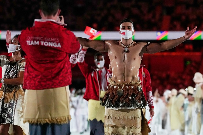 Tongan athletes during the Tokyo Olympics