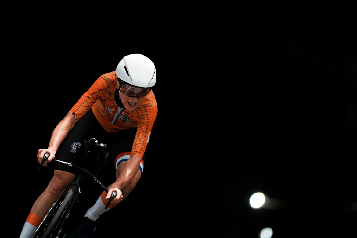 Annemiek van Vleuten, of the Netherlands, competes during the women's cycling individual time trial in Oyama. [Thibault Camus/AP Photo]