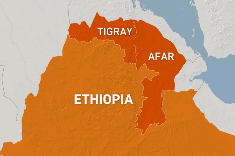 ETHIOPIA TIGRAY AFAR REGIONS map