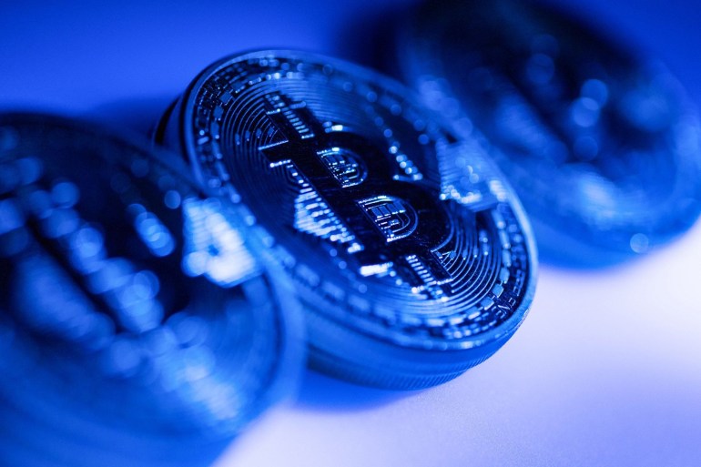 Bitcoin tokens on display