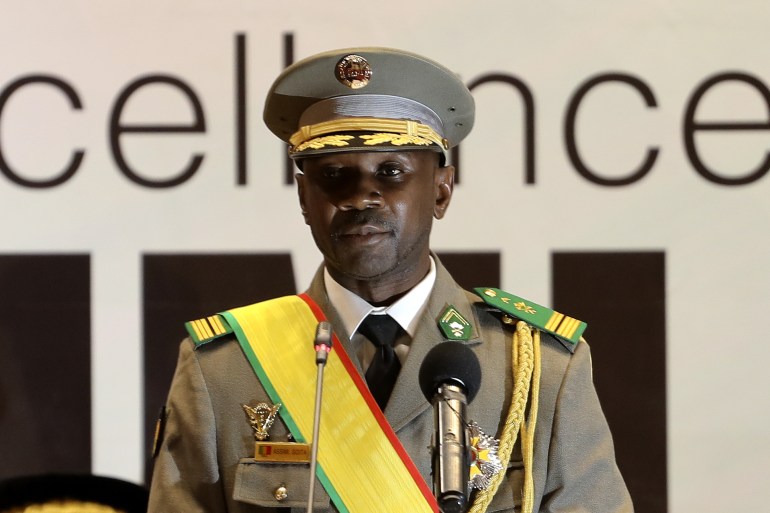 Mali transitional President Colonel Assimi Goita during his swearing-in ceremony