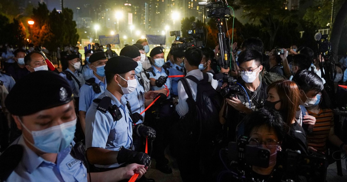 Photo of Hong Kong organisers of Tiananmen rally accused of foreign ties