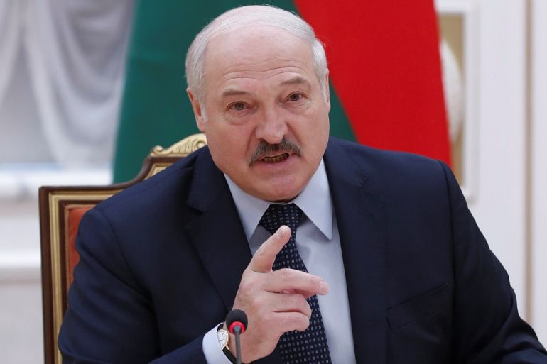 DOSYA FOTOĞRAFI: Belarus Cumhurbaşkanı Alexander Lukashenko, 28 Mayıs 2021'de Minsk, Belarus'ta Bağımsız Devletler Topluluğu (BDT) Hükümet Başkanları Konseyinde konuşuyor. Sputnik/Alexander Astafyev/Pool aracılığıyla REUTERS DİKKAT EDİTÖRLERİ - BU GÖRÜNTÜ ÜÇÜNCÜ BİR TARAF TARAFINDAN SAĞLANMIŞTIR./ Dosya Fotoğrafı
