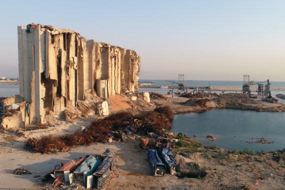 A picture taken in one of the areas affected by 2020 Beirut blast
