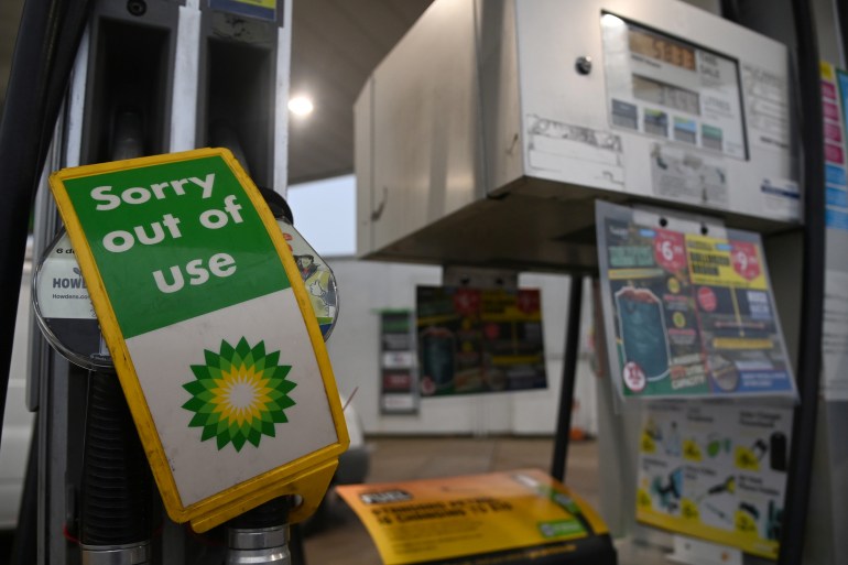Shortage uk petrol Petrol stations