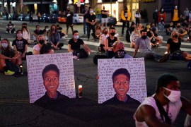Protesters demonstrate for Elijah McClain