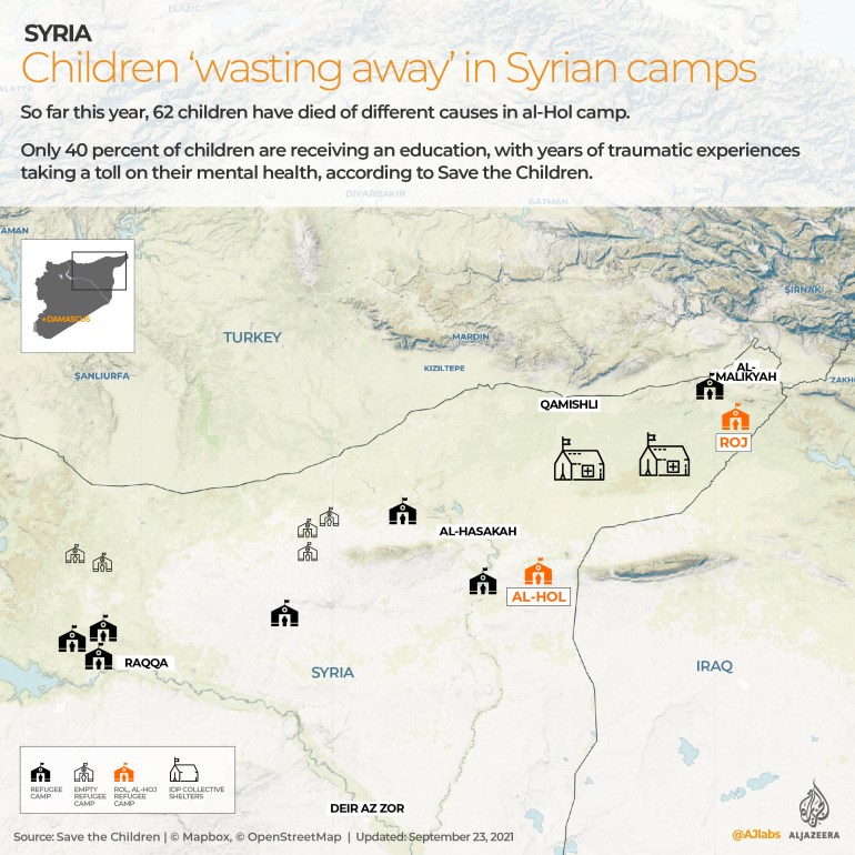 Overview of the refugee camps in Northeast Syria