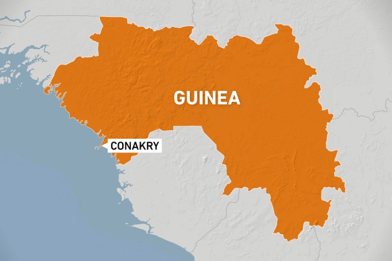Map of Guinea showing the capital, Conakry.
