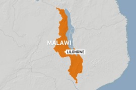 Map of Malawi showing the capital Lilongwe