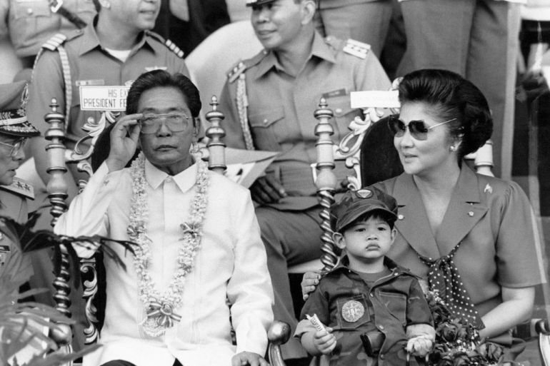 Photo from 1985 shows then Philippine President Ferdinand Marcos and his wife Imelda [File photo: Romeo Gacad/ AFP]