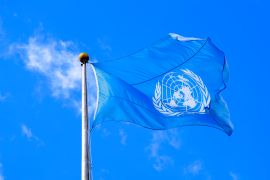 UN flag is seen