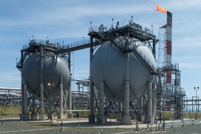 A general view of a liquefied natural gas plant in Russia