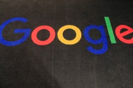 The google logo displayed on a carpet