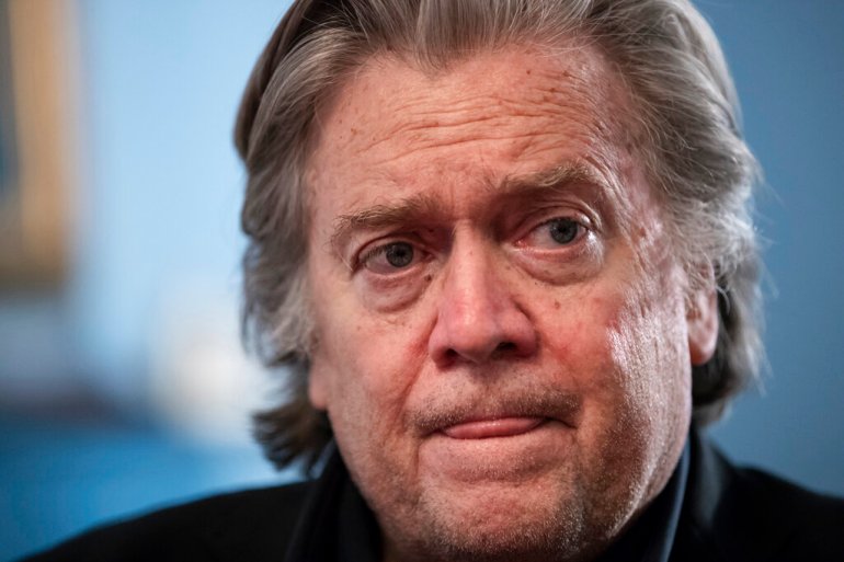 Steve Bannon at an event in 2018