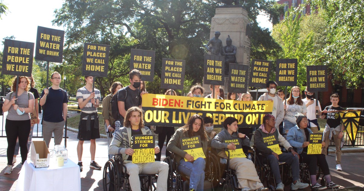 Climate activists go on hunger strike near WH urging Biden to act - Al Jazeera English