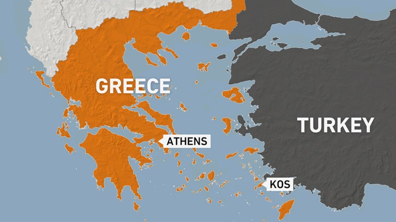 Yunanistan ve Türkiye haritası