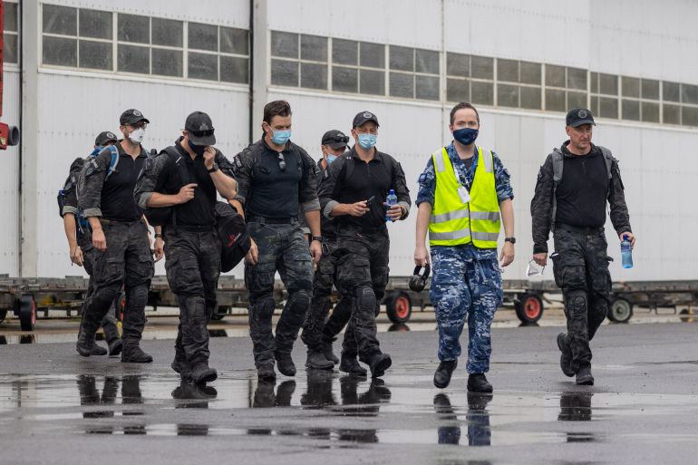 A handout photo taken on November 25, 2021, shows Australian Federal Police Special Operations members