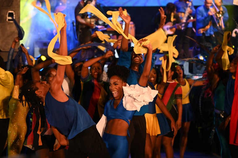 Celebrations by the Barbadians in the lead up becoming a republic.  Image: Getty Images via AFP