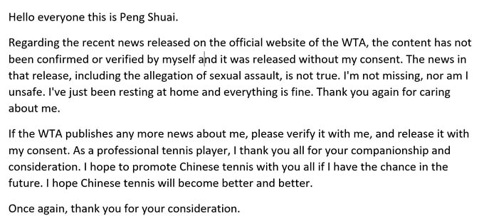 Why the Women’s Tennis Association rallied for Peng Shuai | Women's Rights News