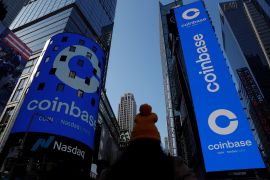 Cryptocurrency companies, including Coinbase, have accused the SEC of overreaching by asserting oversight of their industry [File: Shannon Stapleton/Reuters]