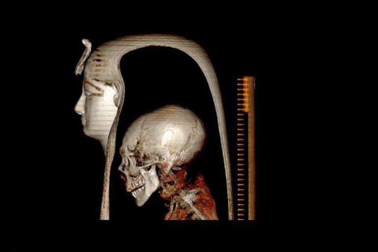 Uma reconstrução 3D da cabeça de Amenhotep