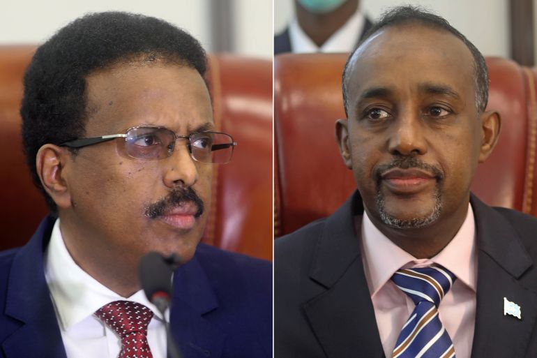 Somalia's President Mohamed Abdullahi Mohamed and Prime Minister Mohamed Hussein Roble