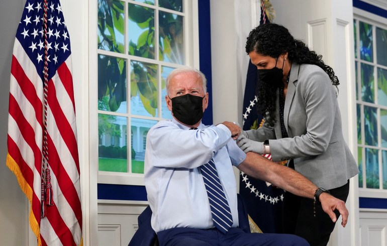 Biden being vaccinated