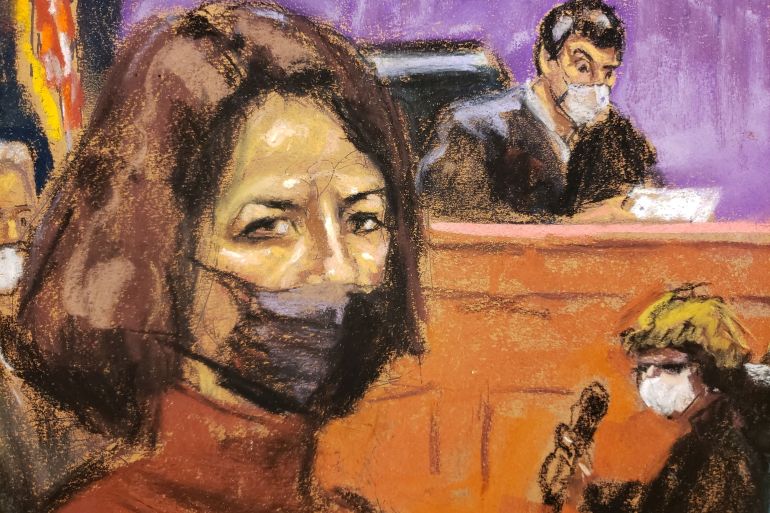 Courtroom sketch of Ghislaine Maxwell.