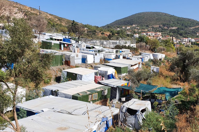 Abandoned refugee shantytown in Samos, Greece
