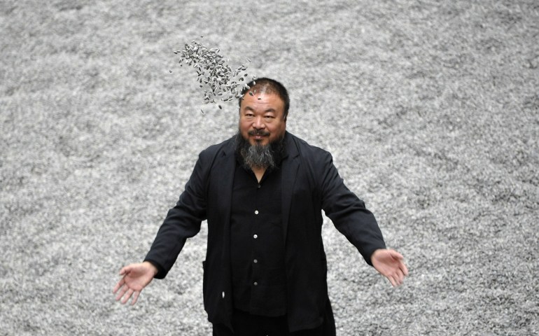 Chinese activist Ai Weiwei standing