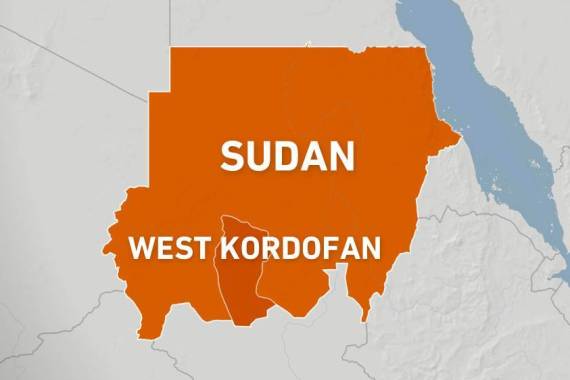 Map of Sudan showing West Kordofan state